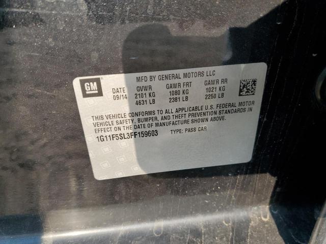 1G11F5SL3FF159603 - 2015 CHEVROLET MALIBU LTZ შავი ფოტო 12