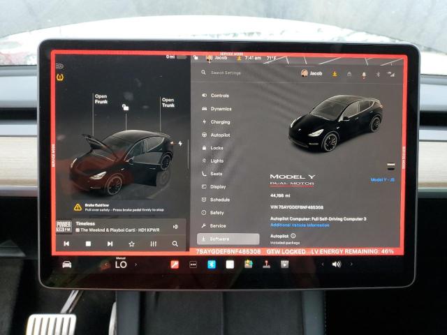 7SAYGDEF8NF485308 - 2022 TESLA MODEL Y 黑色 照片 9