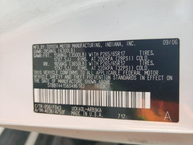 5TBBT44156S486183 - 2006 TOYOTA TUNDRA ACCESS CAB SR5 WHITE photo 13