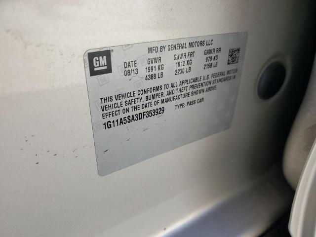 1G11A5SA3DF353929 - 2013 CHEVROLET MALIBU LS თაფლისფერი ფოტო 12