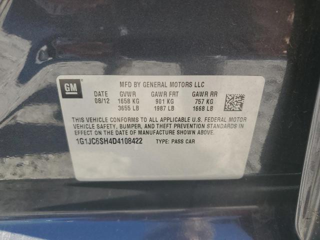 1G1JC6SH4D4108422 - 2013 CHEVROLET SONIC LT GRAY photo 12