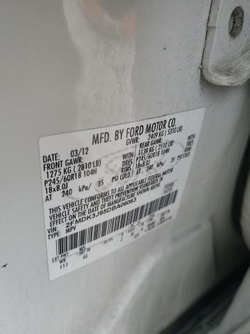 2FMDK3J95DBA06063 - 2013 FORD EDGE SEL Weiß Foto 13