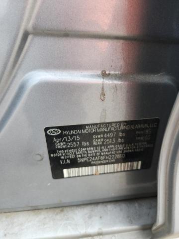 5NPE24AF6FH222810 - 2015 HYUNDAI SONATA SE 银色 照片 12