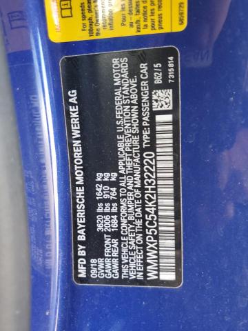 WMWXP5C54K2H32220 - 2019 MINI COOPER ლურჯი ფოტო 12