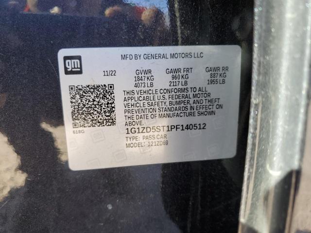 1G1ZD5ST1PF140512 - 2023 CHEVROLET MALIBU LT 黑色 照片 12