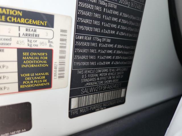 SALWV2TF9FA604021 - 2015 LAND ROVER RANGE ROVE AUTOBIOGRAPHY WHITE photo 12