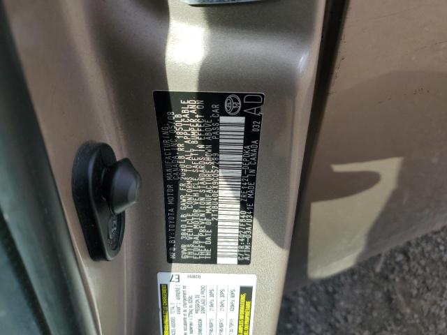 2T1BU40EX9C057289 - 2009 TOYOTA COROLLA BASE ოქროსფერი ფოტო 12