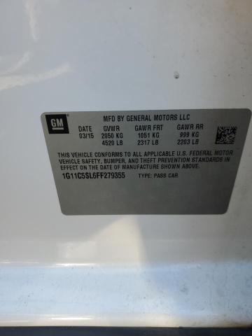 1G11C5SL6FF279355 - 2015 CHEVROLET MALIBU 1LT 白色 照片 12