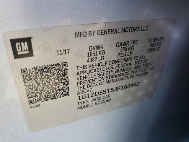 1G1ZD5ST5JF163962 - 2018 CHEVROLET MALIBU LT 银色 照片 12