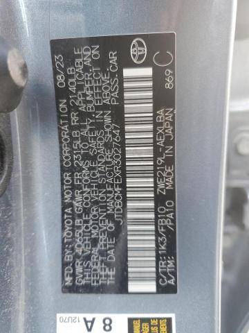 JTDBCMFEXR3027647 - 2024 TOYOTA COROLLA LE BLUE photo 12