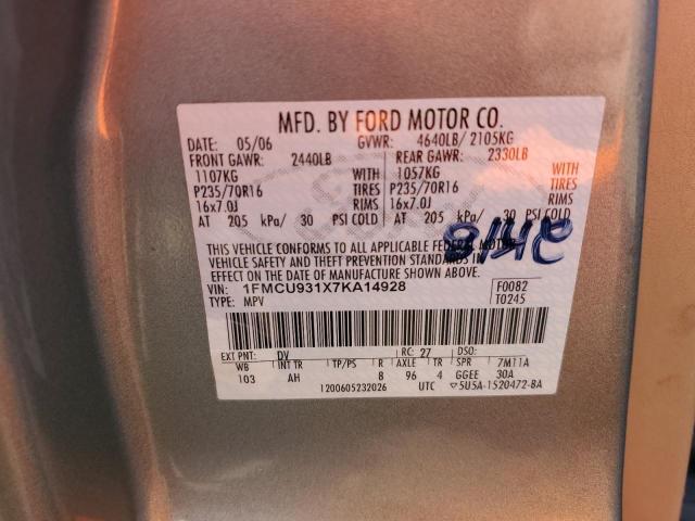 1FMCU931X7KA14928 - 2007 FORD ESCAPE XLT GREEN photo 13