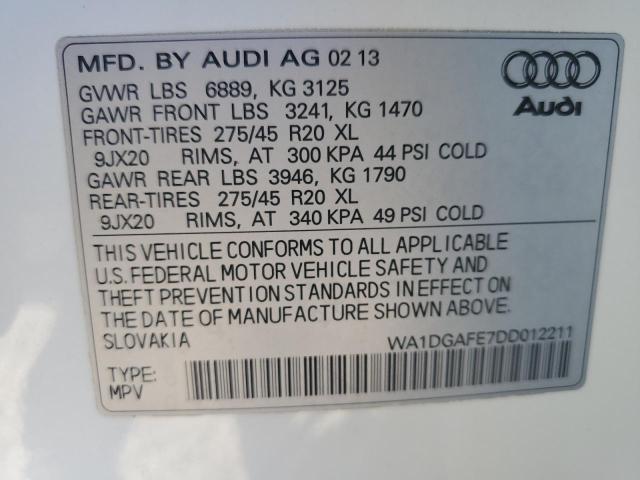 WA1DGAFE7DD012211 - 2013 AUDI Q7 PRESTIGE WHITE photo 13