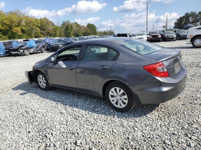 2HGFB2F50CH325056 - 2012 HONDA CIVIC LX GRAY photo 2