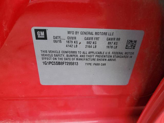 1G1PC5SB8F7295813 - 2015 CHEVROLET CRUZE LT Rot Foto 12