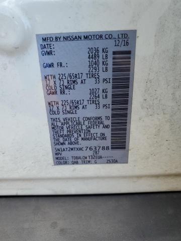 5N1AT2MTXHC763788 - 2017 NISSAN ROGUE S WHITE photo 13