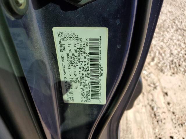 5TBBT441XYS037150 - 2000 TOYOTA TUNDRA ACCESS CAB BLUE photo 12