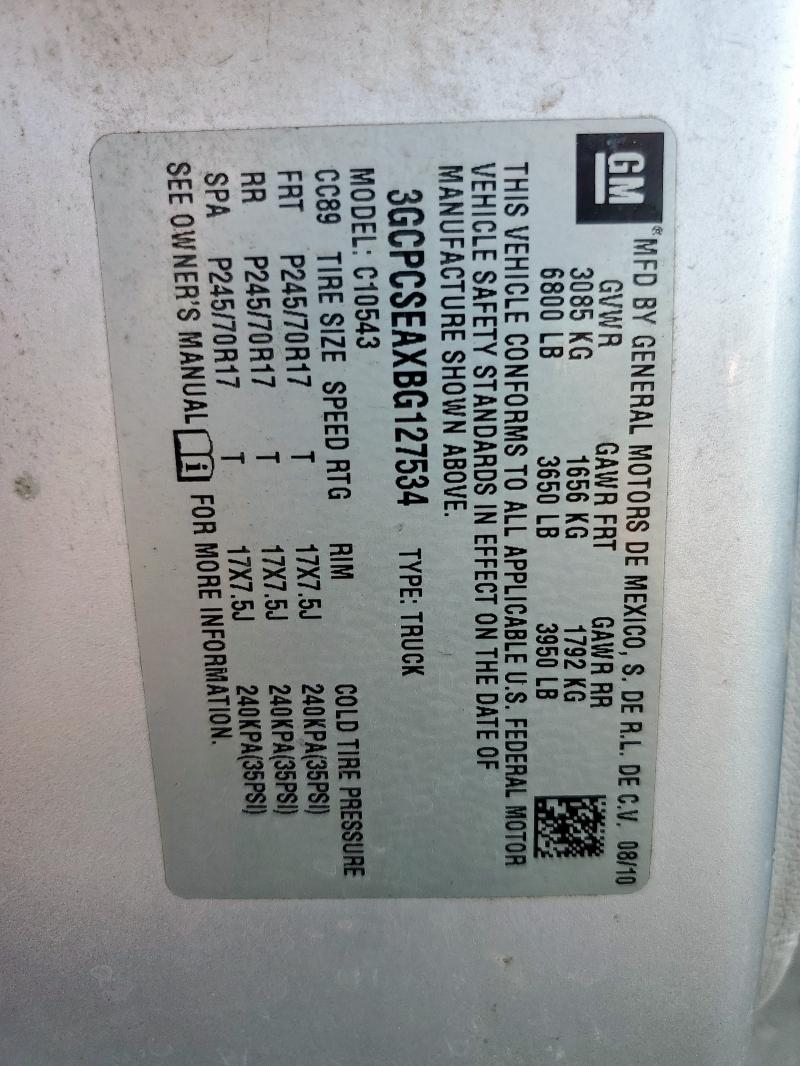 3GCPCSEAXBG127534 - 2011 CHEVROLET SILVERADO C1500 LT SILVER photo 12