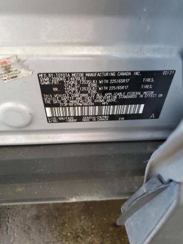 2T3P1RFV7MW186284 - 2021 TOYOTA RAV4 XLE GRAY photo 12