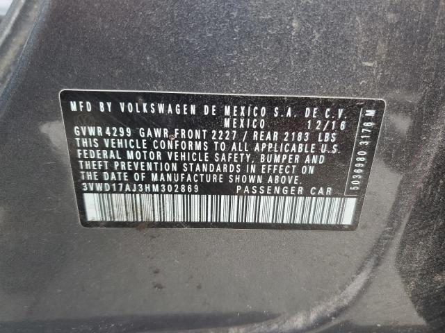 3VWD17AJ3HM302869 - 2017 VOLKSWAGEN JETTA SPORT Mavi fotoğraf 12