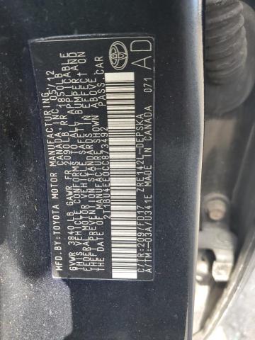 2T1BU4EE0CC873492 - 2012 TOYOTA COROLLA BASE Noir photo 12