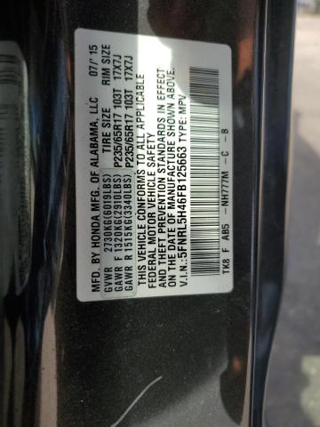 5FNRL5H46FB125663 - 2015 HONDA ODYSSEY EX GRAY photo 13