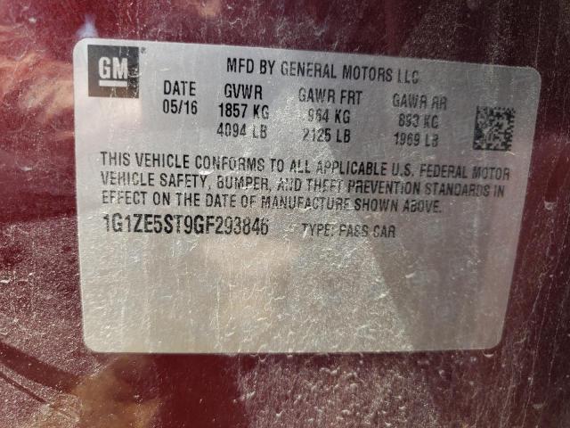 1G1ZE5ST9GF293846 - 2016 CHEVROLET MALIBU LT BURGUNDY photo 12