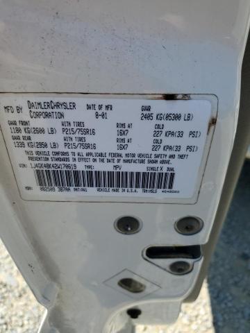 1J4GK48K42W170619 - 2002 JEEP LIBERTY SPORT WHITE photo 13