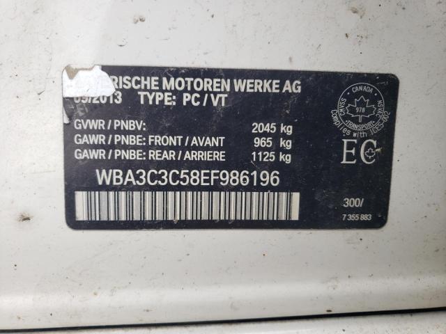 WBA3C3C58EF986196 - 2014 BMW 320 I XDRIVE WHITE photo 12