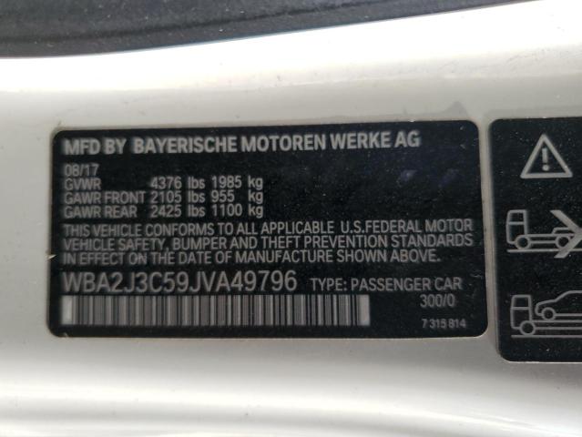 WBA2J3C59JVA49796 - 2018 BMW 230XI WHITE photo 12