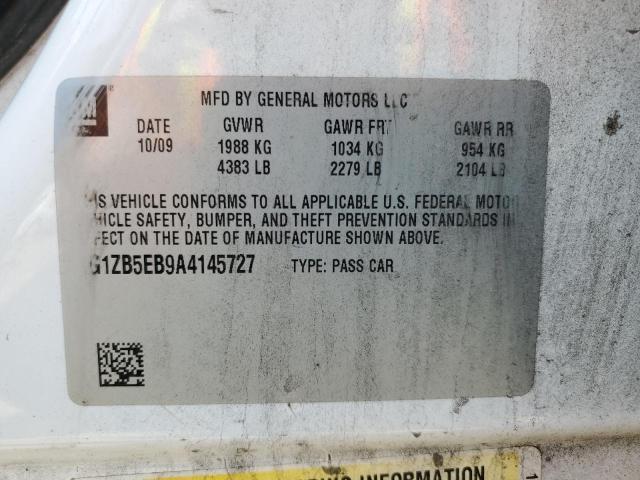 1G1ZB5EB9A4145727 - 2010 CHEVROLET MALIBU LS WHITE photo 12