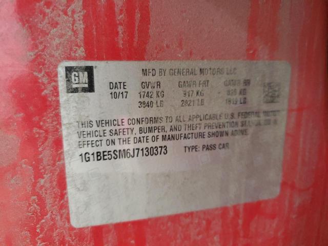 1G1BE5SM6J7130373 - 2018 CHEVROLET CRUZE LT RED photo 12