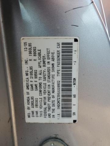 1HGCM72396A009902 - 2006 HONDA ACCORD LX Күміс фото 12