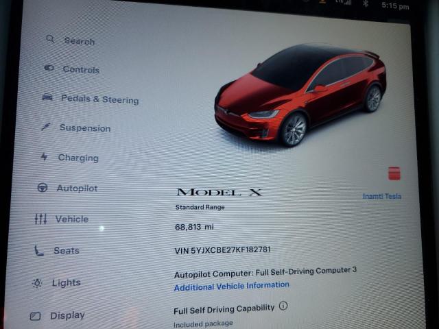 5YJXCBE27KF182781 - 2019 TESLA MODEL X Czerwony zdjęcie 9