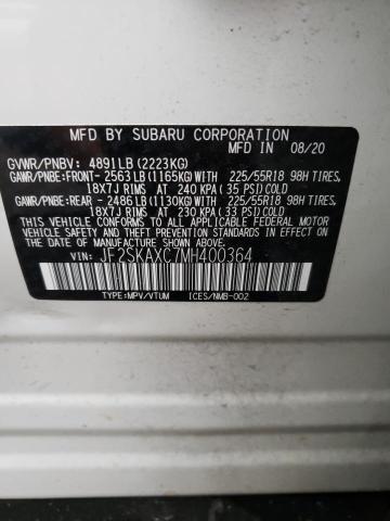 JF2SKAXC7MH400364 - 2021 SUBARU FORESTER TOURING 白色 照片 14