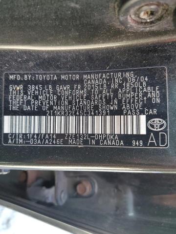 2T1KR32E45C341391 - 2005 TOYOTA COROLLA MA XR BLACK photo 13