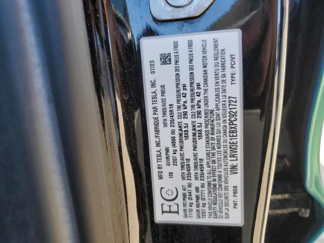 LRW3E1EBXPC921727 - 2023 TESLA MODEL 3 أزرق صورة 12