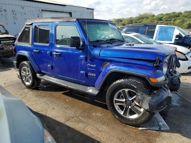 1C4HJXEG1JW212600 - 2018 JEEP WRANGLER U SAHARA BLUE photo 4