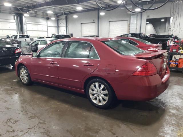 1HGCM66547A095031 - 2007 HONDA ACCORD EX RED photo 2