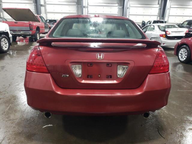 1HGCM66547A095031 - 2007 HONDA ACCORD EX RED photo 6