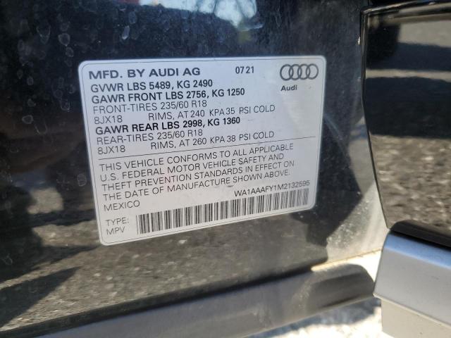 WA1AAAFY1M2132595 - 2021 AUDI Q5 PREMIUM BLACK photo 13