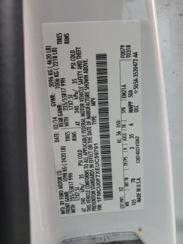 1FMCU0F7XEUC59791 - 2014 FORD ESCAPE S WHITE photo 12