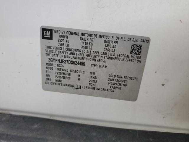 3GYFNJE37DS624486 - 2013 CADILLAC SRX PREMIUM COLLECTION თეთრი ფოტო 13