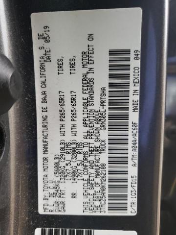 3TMCZ5AN0KM262188 - 2019 TOYOTA TACOMA DOUBLE CAB 灰色 照片 13