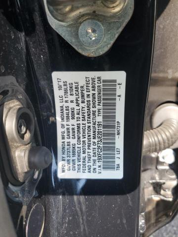 19XFC2F73JE201191 - 2018 HONDA CIVIC EX BLACK photo 12