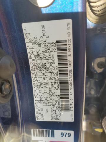 3TMJU4GN0EM166301 - 2014 TOYOTA TACOMA DOUBLE CAB PRERUNNER BLUE photo 12