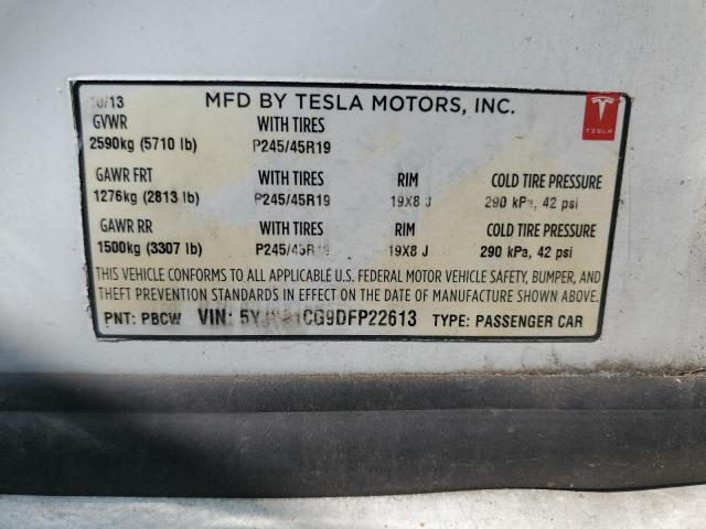 5YJSA1CG9DFP22613 - 2013 TESLA MODEL S Ağ foto 12