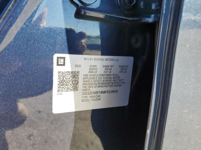 1G1ZD5ST6MF013959 - 2021 CHEVROLET MALIBU LT 蓝色 照片 13