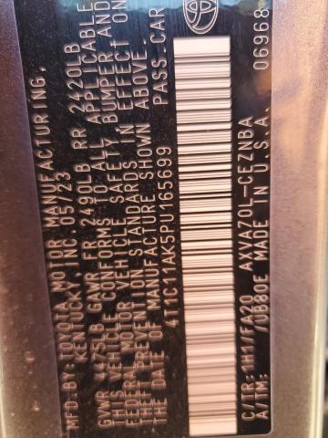 4T1C11AK5PU165699 - 2023 TOYOTA CAMRY LE GRAY photo 12