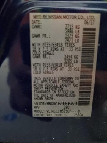 5N1DR2MNXHC696669 - 2017 NISSAN PATHFINDER S BLUE photo 13