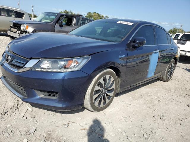 1HGCR6F58EA008715 - 2014 HONDA ACCORD HYBRID EXL BLUE photo 1